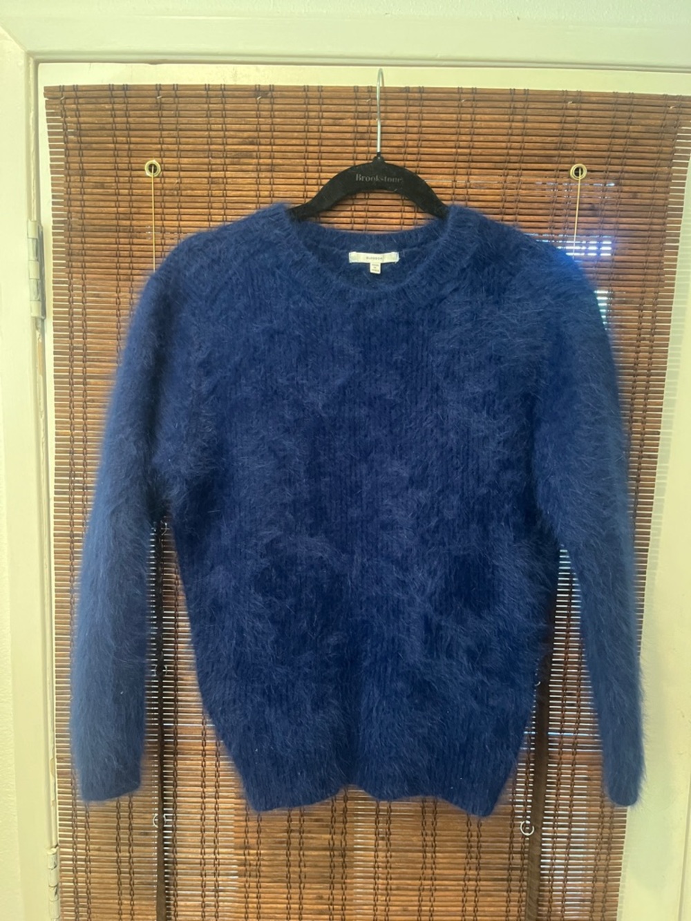 The Blossom Apparel Fuzzy Crew Neck Sweater in Deep Navy Blue